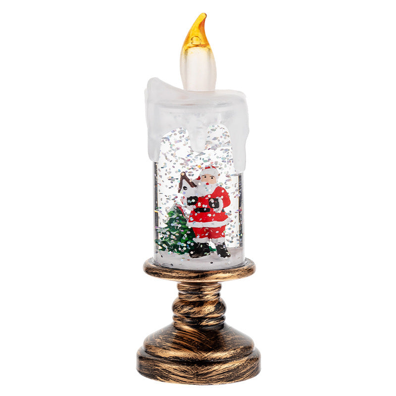 🎅🎄Battery Operated Lighted Christmas Snow Globe Candle🕯