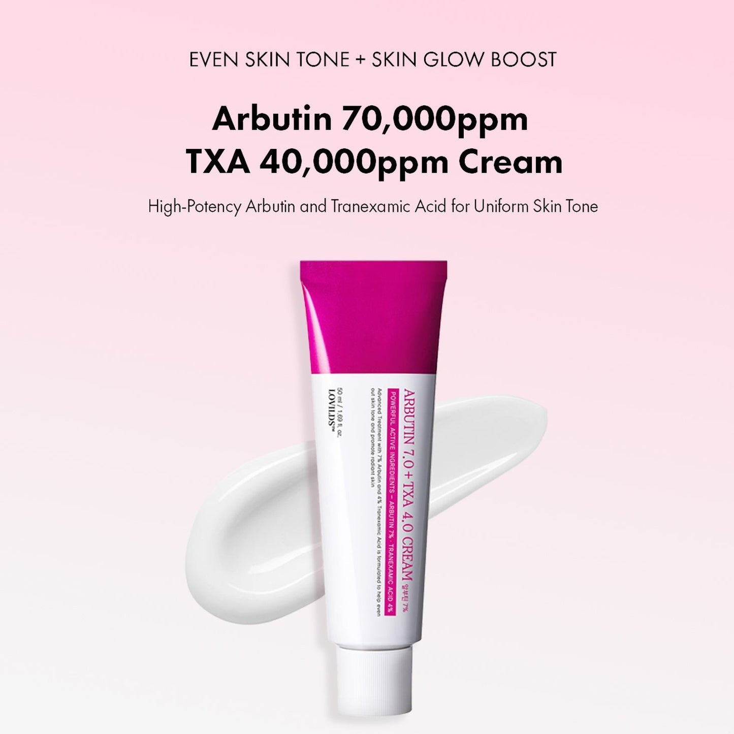 🌟 LOVILDS™ Arbutin 7% + Tranexamic Acid 4% Brightening Cream | Targets Dark Spots, Freckles, Blemishes & Pigmentation