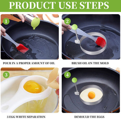 Five-piece egg-frying kit [includes oil brush + separator]🔥