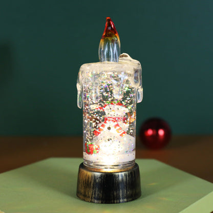 🎅🎄Battery Operated Lighted Christmas Snow Globe Candle🕯