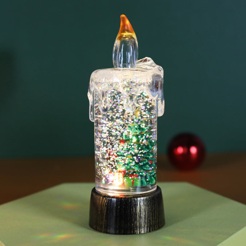 🎅🎄Battery Operated Lighted Christmas Snow Globe Candle🕯