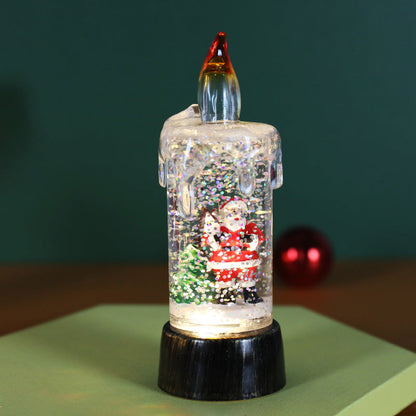 🎅🎄Battery Operated Lighted Christmas Snow Globe Candle🕯