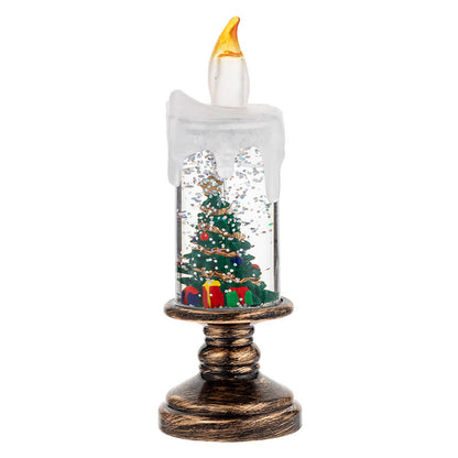 🎅🎄Battery Operated Lighted Christmas Snow Globe Candle🕯