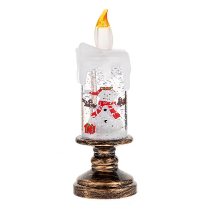 🎅🎄Battery Operated Lighted Christmas Snow Globe Candle🕯